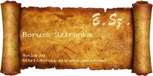 Boruzs Szironka névjegykártya